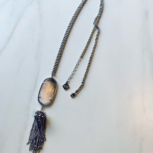 Silver and grey Kendra Scott tassel necklace